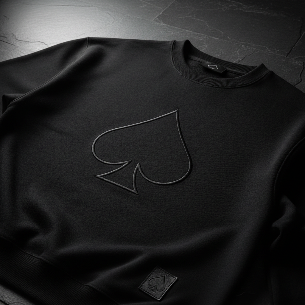 House of Spades Strategy Crewneck — Premium midweight sweatshirt with spade emblem
