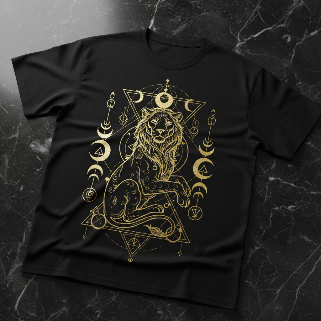 The Sovereign Menagerie Lioness Oracle Tee — Premium tee with original lioness artwork